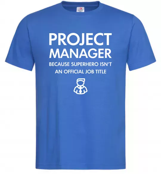 Чоловіча футболка Project manager Яскраво-синій фото