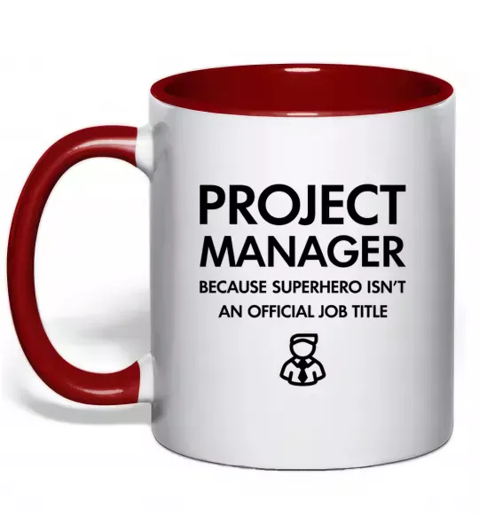 Чашка з кольоровою ручкою Project manager Червоний фото