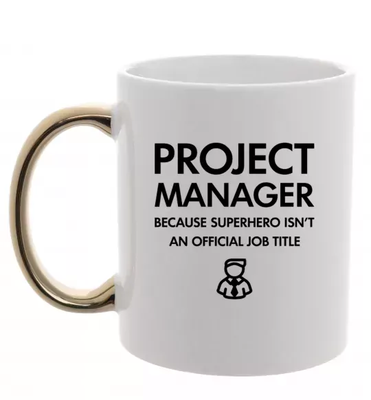 Чашка з кольоровою ручкою Project manager Золото фото
