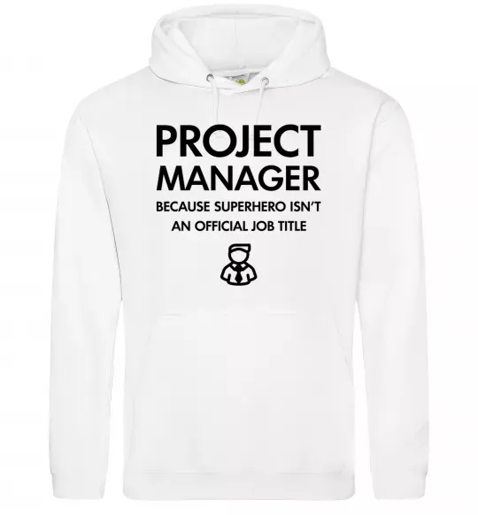 Мужская толстовка (худи) Project manager Белый фото