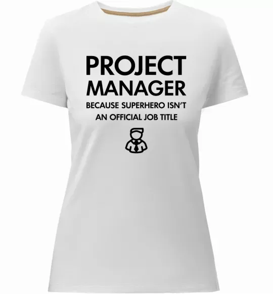 Жіноча преміум футболка Project manager Білий фото