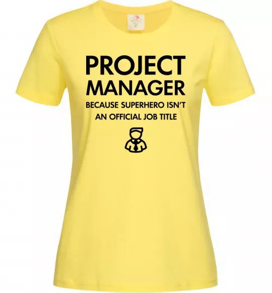 Женская футболка Project manager Лимонный фото