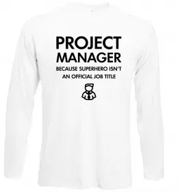 Лонгслів Супер менеджер лого Чорний фото