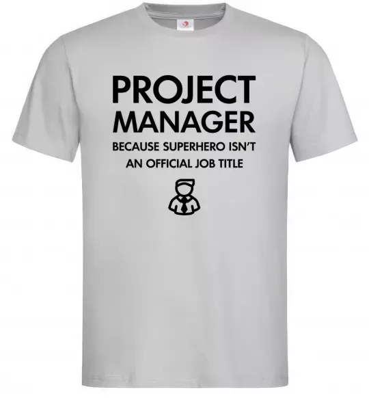 Чоловіча футболка Project manager Сірий фото