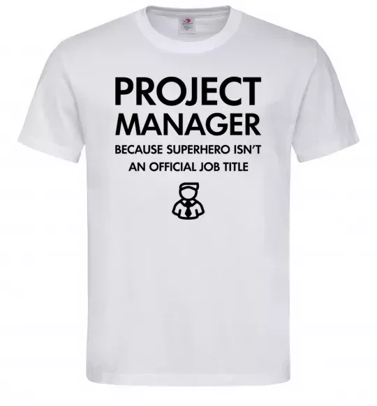Чоловіча футболка Project manager Білий фото