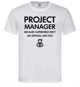 Чоловіча футболка Project manager Білий фото