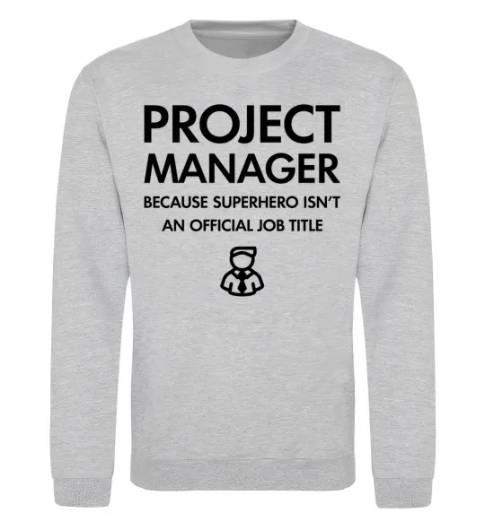 Свитшот Project manager Серый меланж фото