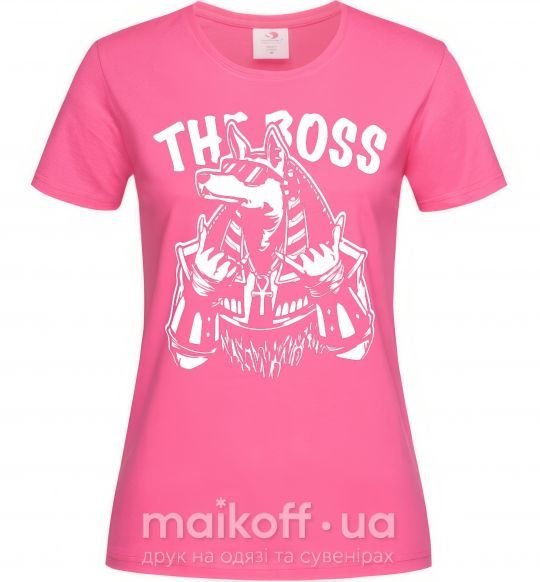 Жіноча футболка The boss Egypt style Яскраво-рожевий фото