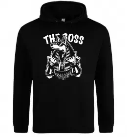Мужская толстовка (худи) Напис BIG BOSS Серый меланж фото