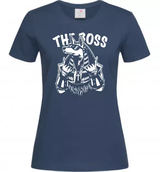 Жіноча футболка The boss Egypt style Темно-синій фото