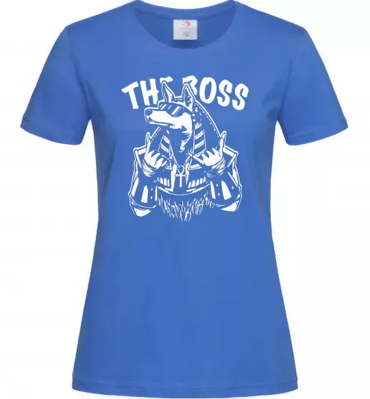 Жіноча футболка The boss Egypt style Яскраво-синій фото