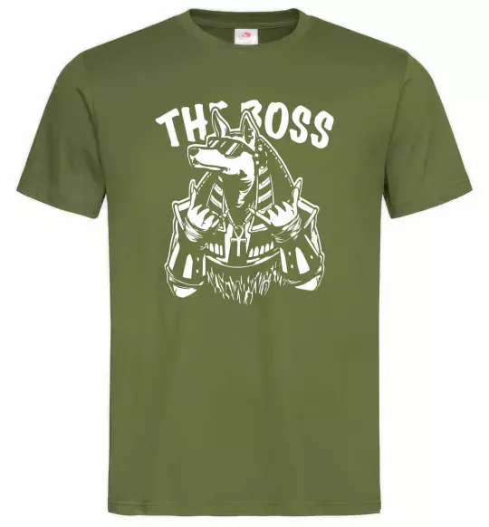 Мужская футболка The boss Egypt style Оливковый фото