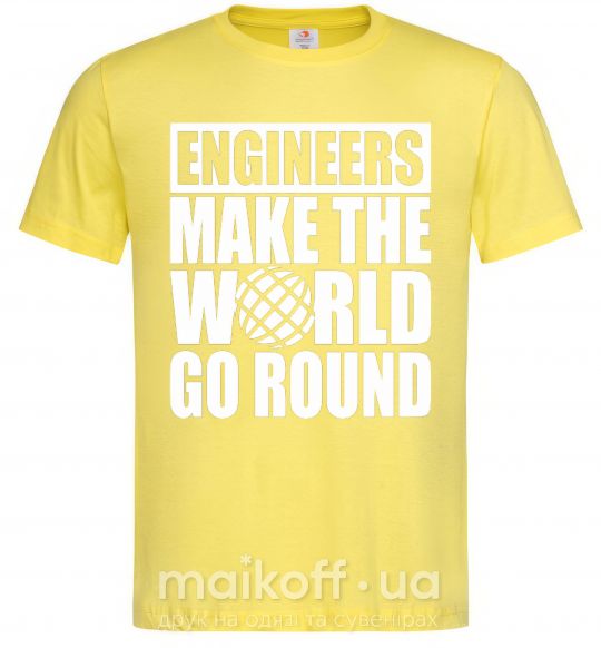 Чоловіча футболка Engineers make the world go round Лимонний фото