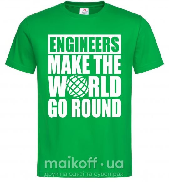 Мужская футболка Engineers make the world go round Зеленый фото