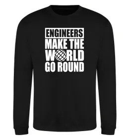 Свитшот Engineers make the world go round Черный фото