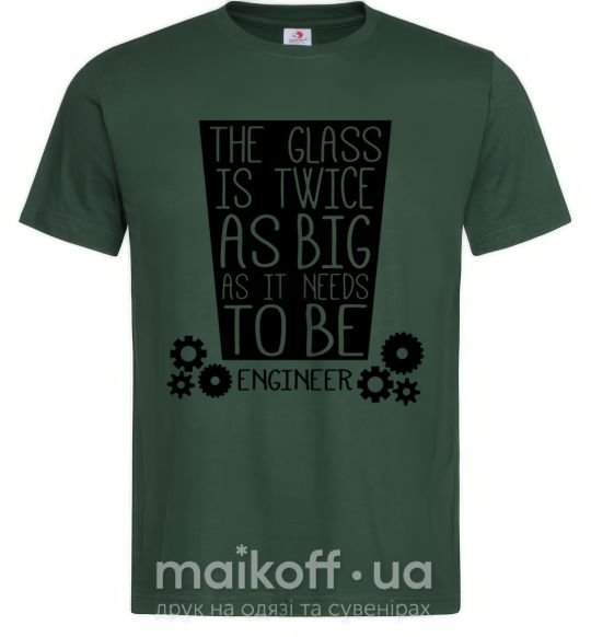 Чоловіча футболка The glass is twice as big as it needs to be Темно-зелений фото