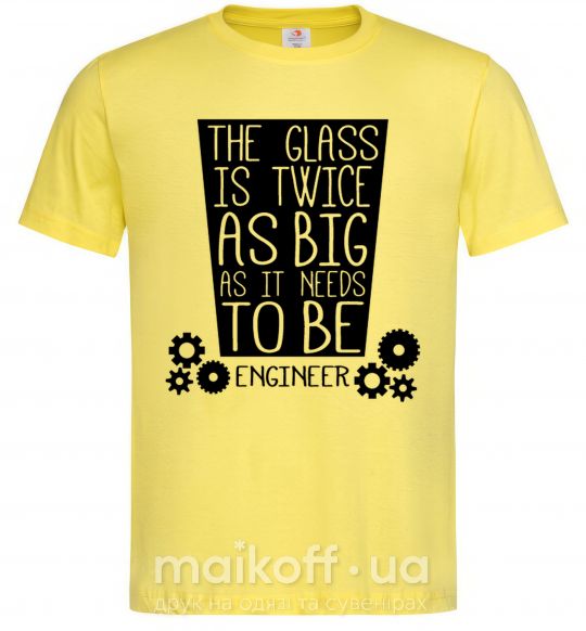 Чоловіча футболка The glass is twice as big as it needs to be Лимонний фото