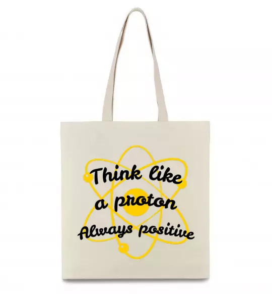 Еко-сумка Think like a proton Бежевий фото