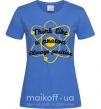 Жіноча футболка Think like a proton Яскраво-синій фото