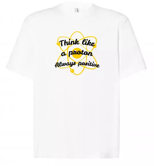 Футболка Оверсайз Think like a proton Білий фото