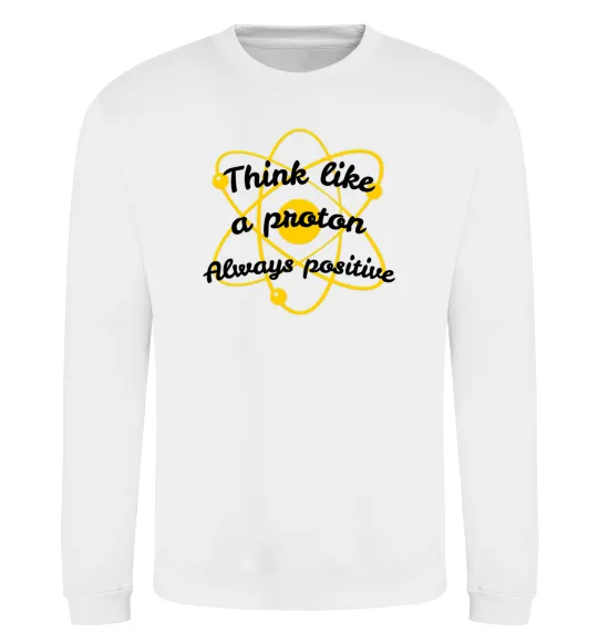 Свитшот Think like a proton Белый фото