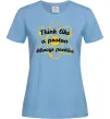 Жіноча футболка Think like a proton Блакитний фото