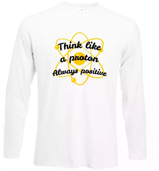 Лонгслив Think like a proton Белый фото