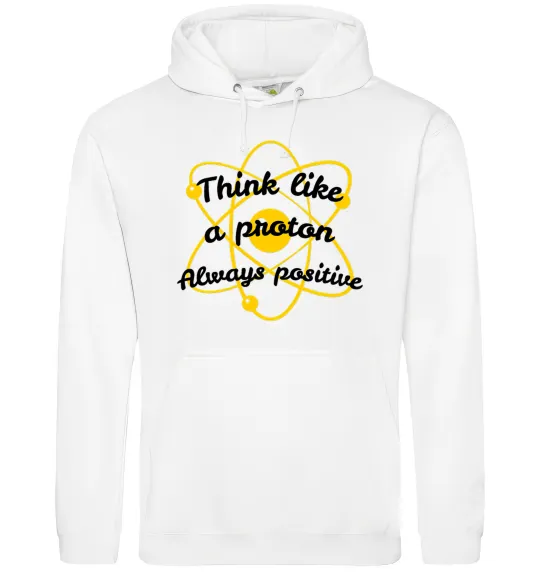 Чоловіча толстовка (худі) Think like a proton Білий фото