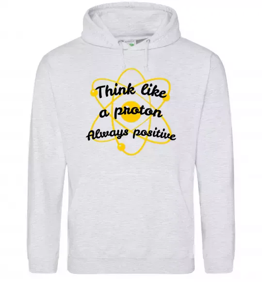 Чоловіча толстовка (худі) Think like a proton Сірий меланж фото