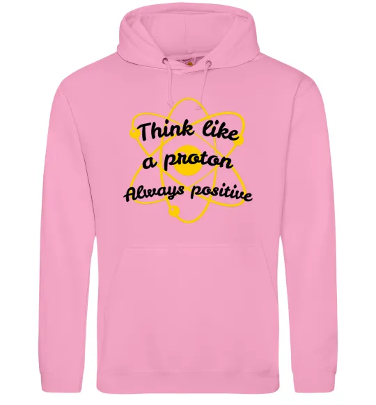 Женская толстовка (худи) Think like a proton Розовый фото