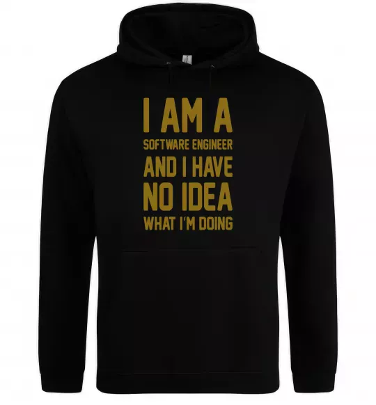 Чоловіча толстовка (худі) I'm a software engineer Чорний фото