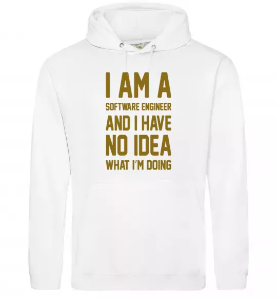 Чоловіча толстовка (худі) I'm a software engineer Білий фото