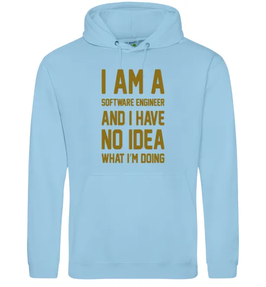 Чоловіча толстовка (худі) I'm a software engineer Блакитний фото