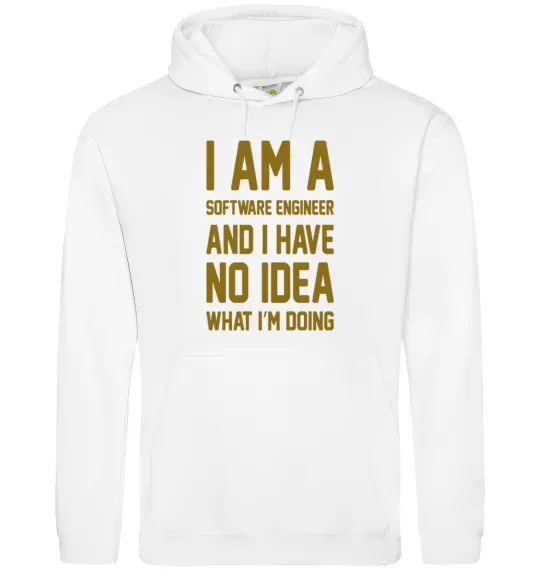 Жіноча толстовка (худі) I'm a software engineer Білий фото