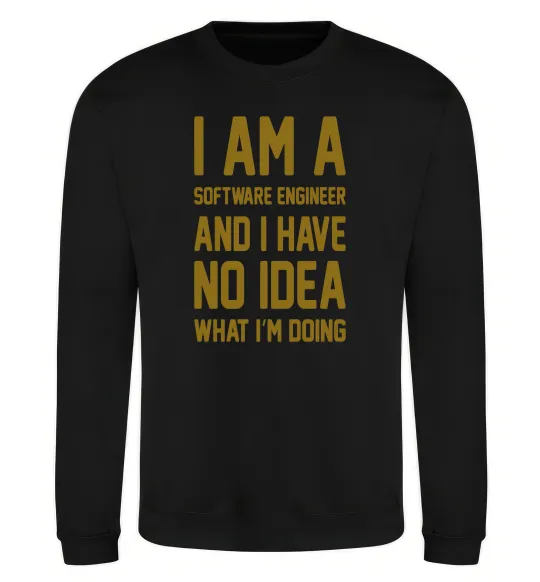 Свитшот I'm a software engineer Черный фото