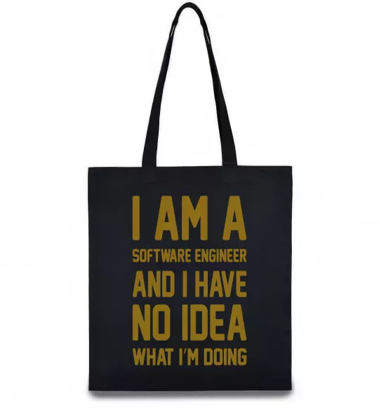 Еко-сумка I'm a software engineer Чорний фото