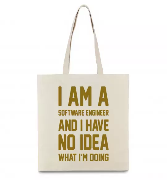 Еко-сумка I'm a software engineer Бежевий фото