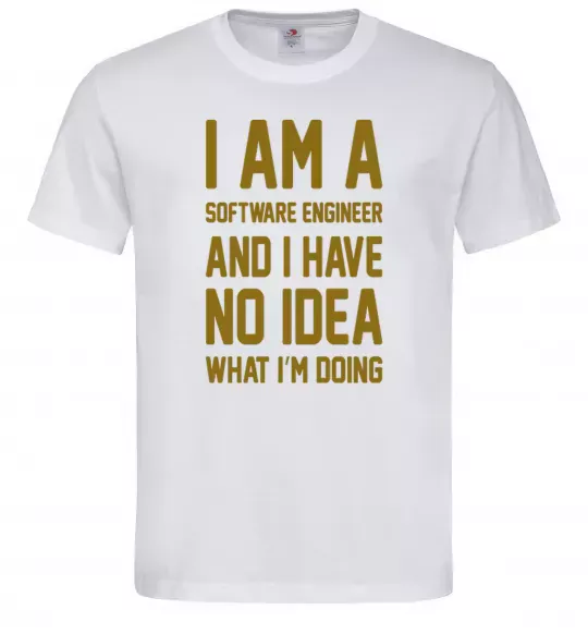 Чоловіча футболка I'm a software engineer Білий фото