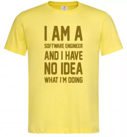 Чоловіча футболка I'm a software engineer Лимонний фото
