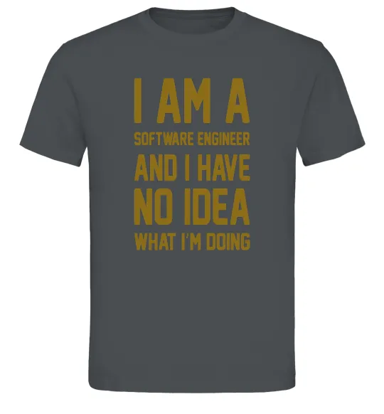Чоловіча футболка I'm a software engineer Графіт фото