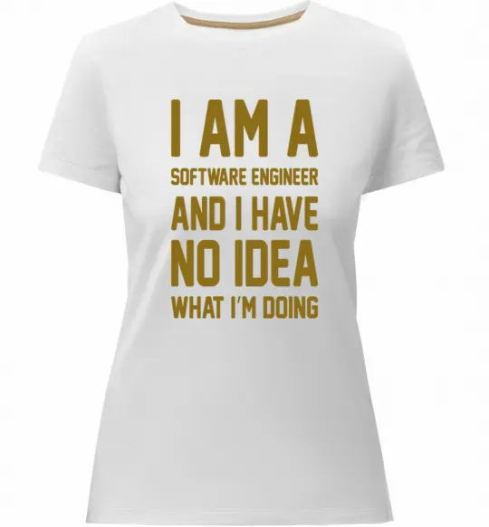 Женская премиум футболка I'm a software engineer Белый фото