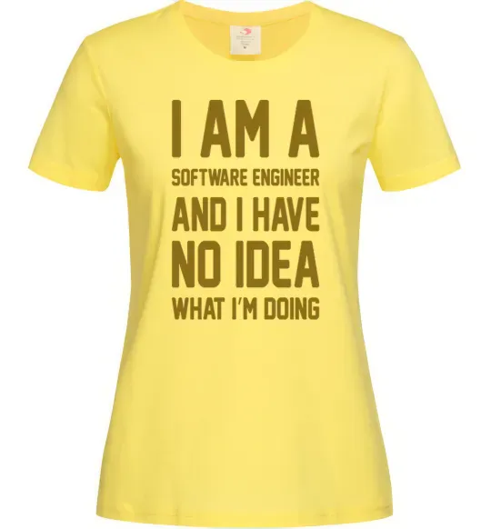 Жіноча футболка I'm a software engineer Лимонний фото