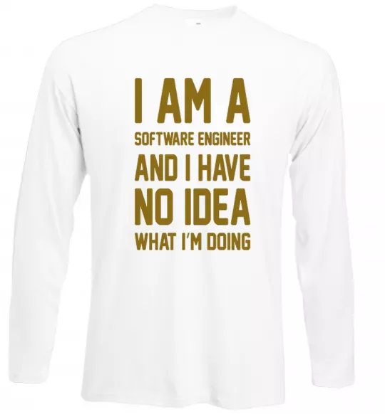 Лонгслів I'm a software engineer Білий фото