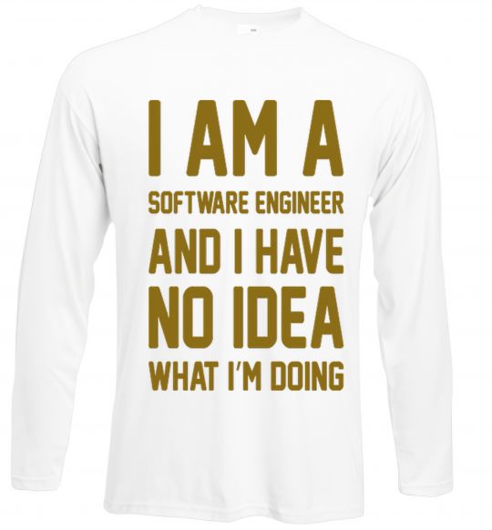 Лонгслів I'm a software engineer Білий фото