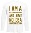 Лонгслів I'm a software engineer Білий фото