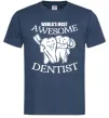 Мужская футболка World's most awesome dentist Темно-синий фото