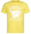 Мужская футболка World's most awesome dentist Лимонный фото