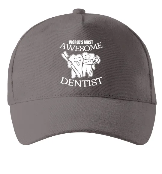 Кепка World's most awesome dentist Серый фото