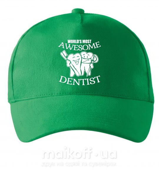 Кепка World's most awesome dentist Зелений фото