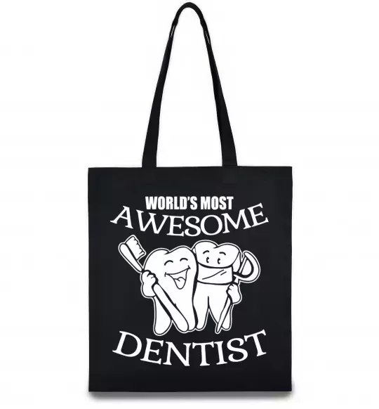 Эко-сумка World's most awesome dentist Черный фото